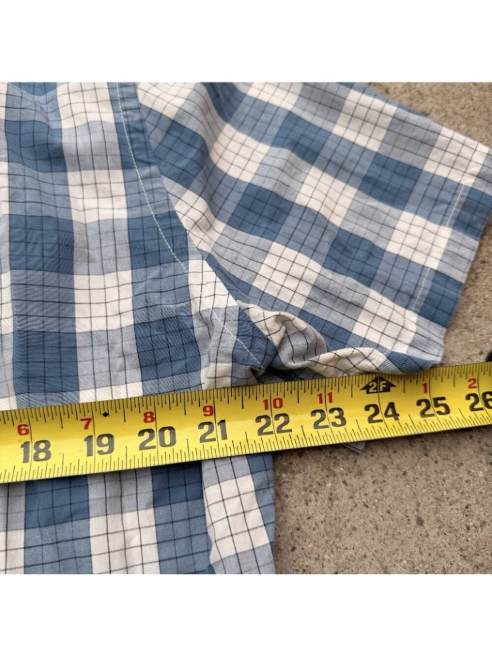 Outerknown Short Sleeve Button Up Camp Shirt Mens Size Large Plaid Blue - Picture 8 of 10